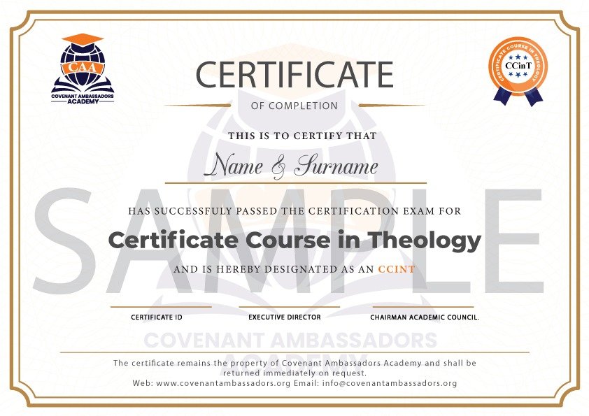 Certificate Course in Theology Certificate