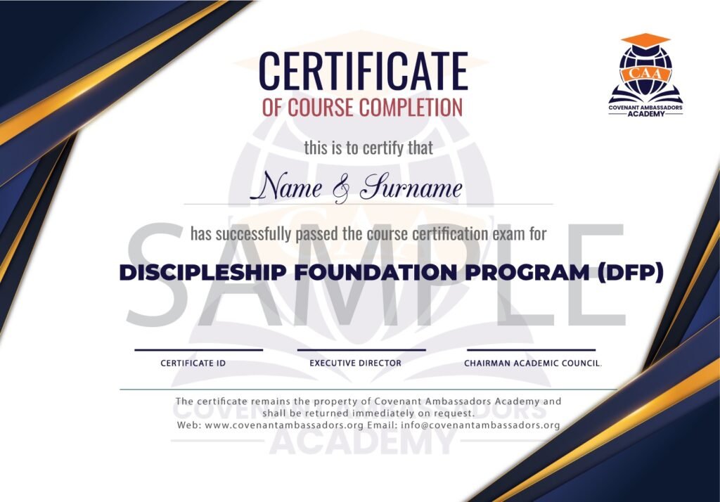 Discipleship Foundation Program Certificate